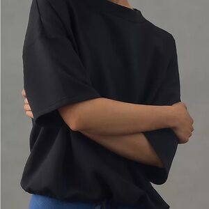 Varley Black Relaxed Short-Sleeve Tee